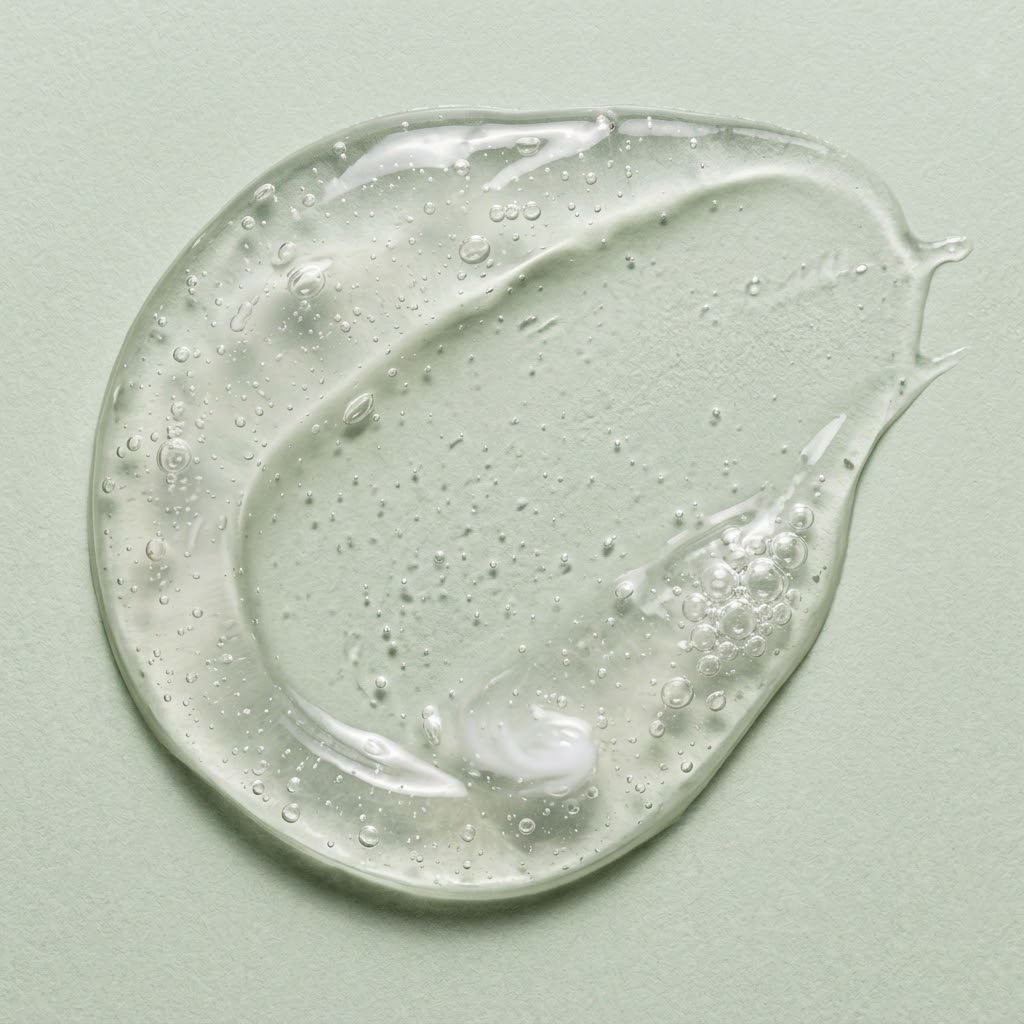 A clear gel serum swatch