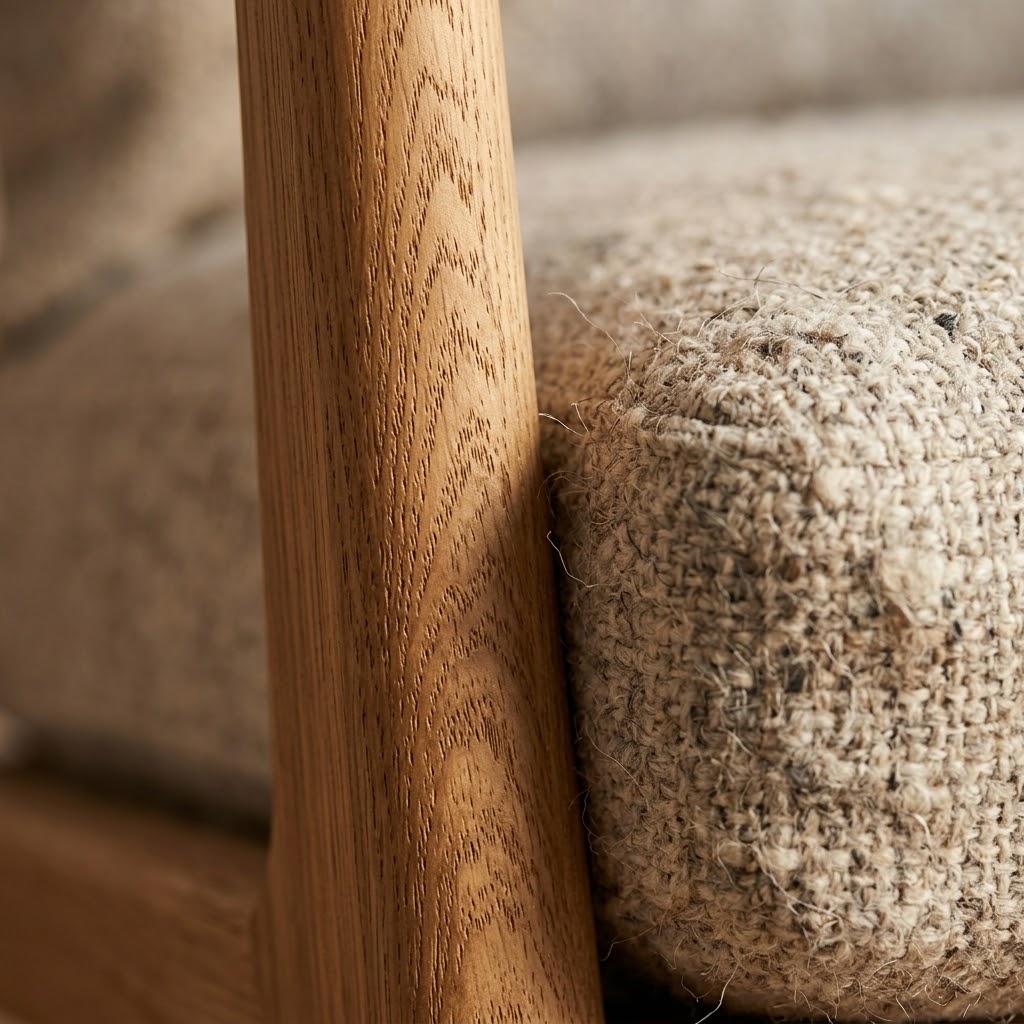 Oak grain meeting coarse wool